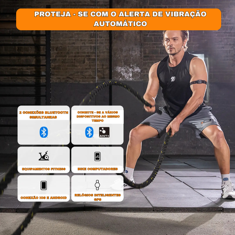 COOSPO HW9 - Braçadeira Monitora de Frequência Cardiaca - Zonas de FC/Calorias Sensor HRM.