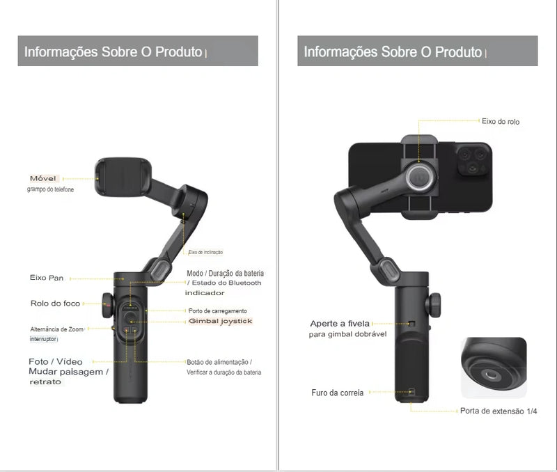 Gimbal Smart XE - Estabilizador e Detecção Facial